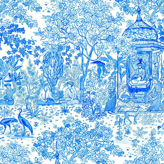 Senlin Azure Blue | Chinoiserie Lumbar Throw Pillow