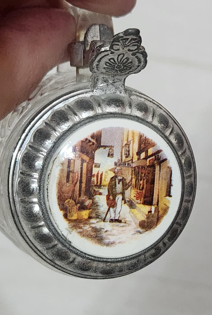 Set of 2 BMF W. Germany Mini Glass Schnapps Beer Steins