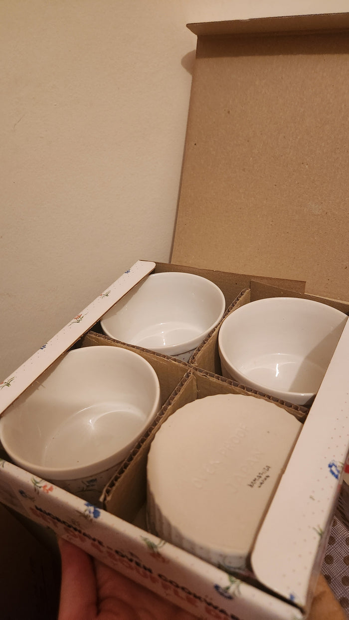 Set of 4 Carnation Microwave-Oven Cookware Souffle Dishes