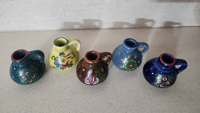 Set of 5 Reutter Porzellan Germany Miniature Floral Pitchers/Jugs
