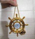 Ship's Wheel Thermometer Hanging Decor