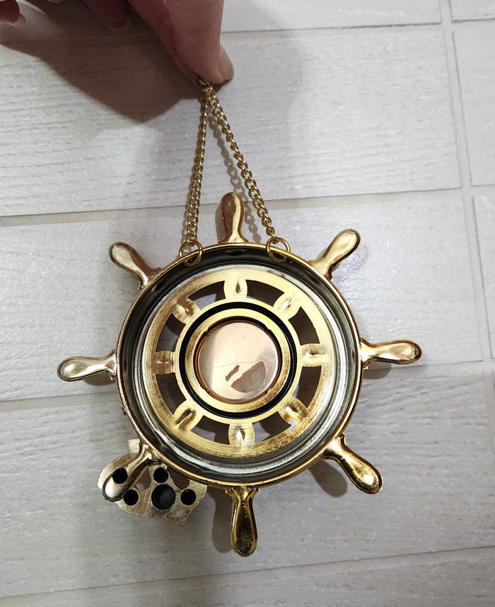 Ship's Wheel Thermometer Hanging Decor