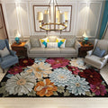 Short Plush Printed Flowers Living Room Area Rugs - EK CHIC HOME