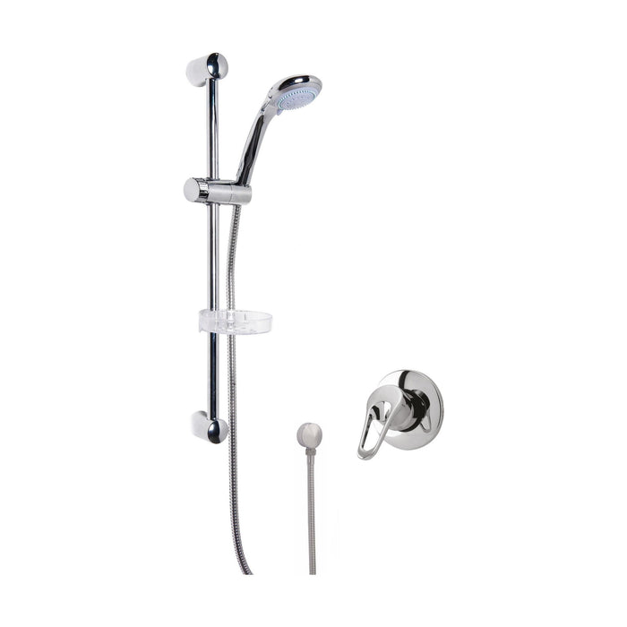 [BSBR01MV1] Shower Bundle Concealed Round Manual Valve & Multi Function Handset Slide Rail Kit - Chrome Balterley - Cutout