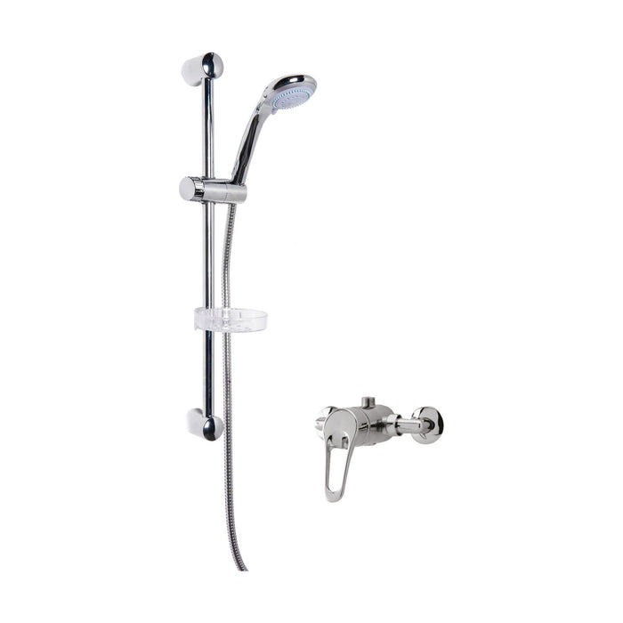 [BSBR02MV1] Shower Bundle Exposed Round Manual Valve & Multi Function Handset Slide Rail Kit - Chrome Balterley - Cutout