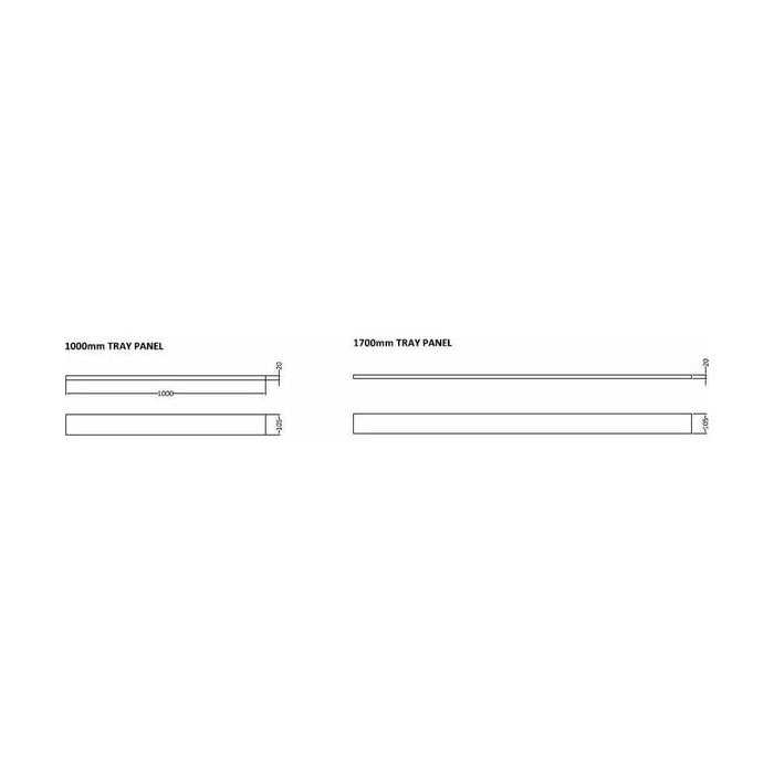 [BETR71C] Shower Tray Leg Set & Plinth Kit - Slate Grey - 1700mm & 1000mm Panel - Technical Drawing