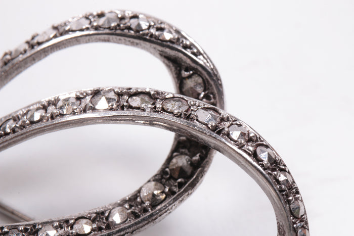 Silver Brooches with Rhinestones