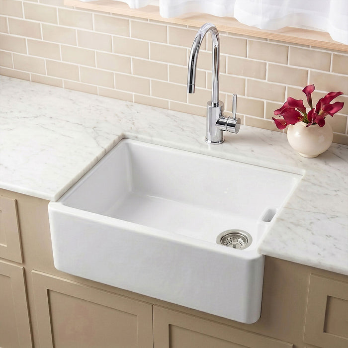 [BKS218] Single Bowl Fireclay Ceramic Belfast Kitchen Sink - Multiple Sizes Available - Silo