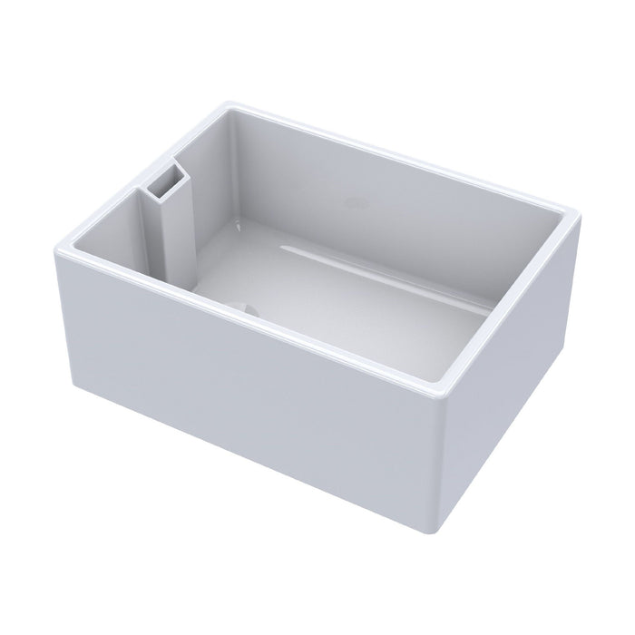 [BKS222] Single Bowl Fireclay Ceramic Belfast Kitchen Sink with Overflow - 615mm - Cutout