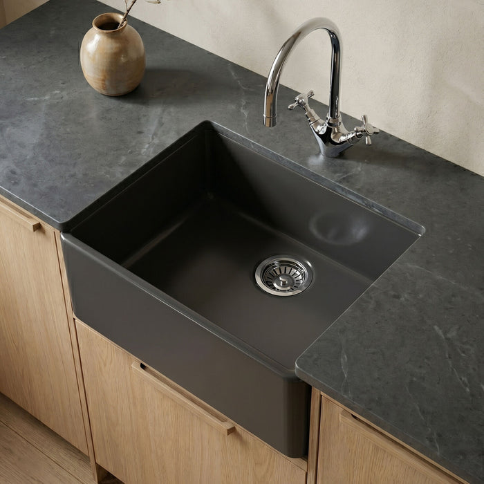 [BKS235] Single Bowl Fireclay Ceramic Butler Kitchen Sink - 595mm - Multiple Colours - Silo