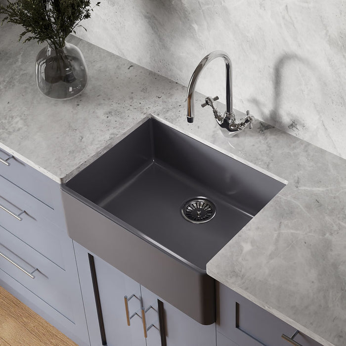 [BKS235] Single Bowl Fireclay Ceramic Butler Kitchen Sink - 595mm - Multiple Colours - Lifestyle 2