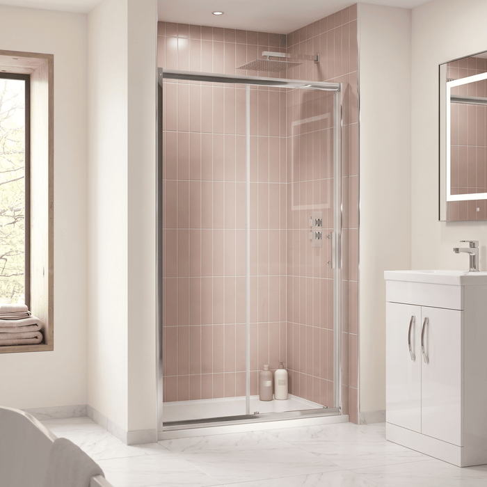[BE6MSL14] Single Sliding Shower Door, 6mm Toughened Safety Glass, Choice of Size