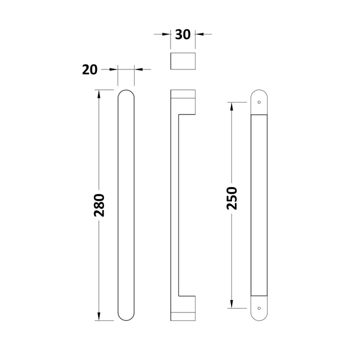 [BEHAN1204] Sonic Enclosure Handle - Technical Drawing