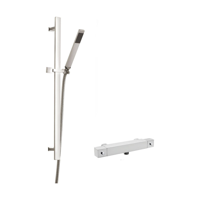 [BSBS98BV1] Square Bar Valve & Sheer Slide Rail Shower Kit - Chrome - Balterley - Cutout
