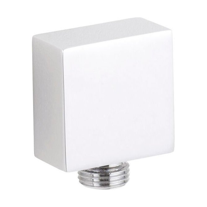 [BSOE245] Square Chrome Shower Outlet Elbow for Wall Mounted Showers - Cutout