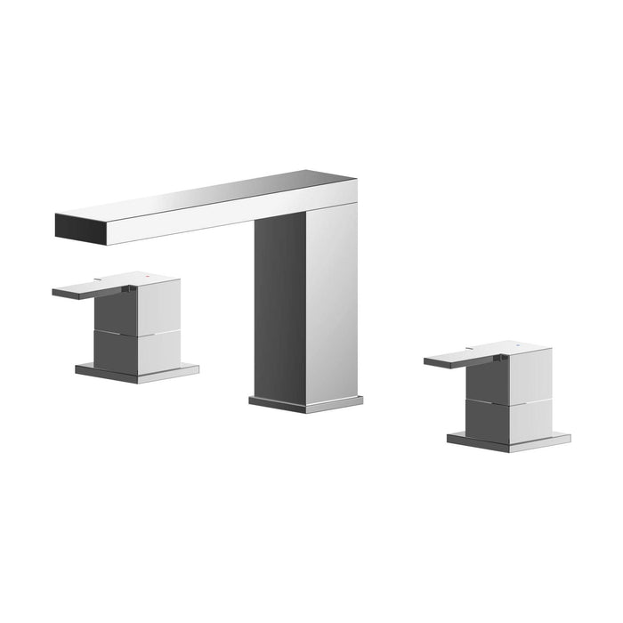 [BTRP333] Square Deck 3 Mounted Tap Hole Bath Filler Tap - Chrome - Cutout