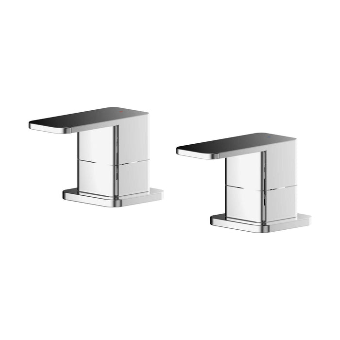 [BTEM308] Square Deck Mounted 3/4" Chrome Side Valves Chrome - Cutout