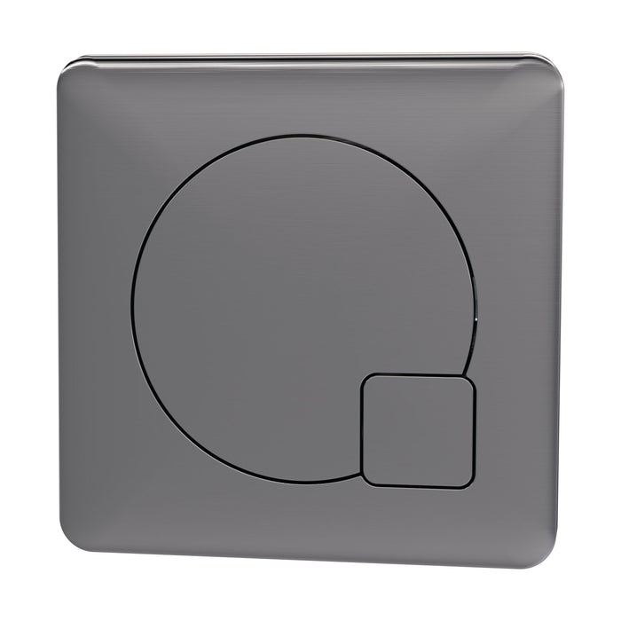 [BAPBM07] Square Dual Flush Push Button - 70mm - Brushed Pewter- Balterley - Cutout