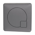 [BAPBM07] Square Dual Flush Push Button - 70mm - Brushed Pewter- Balterley - Cutout