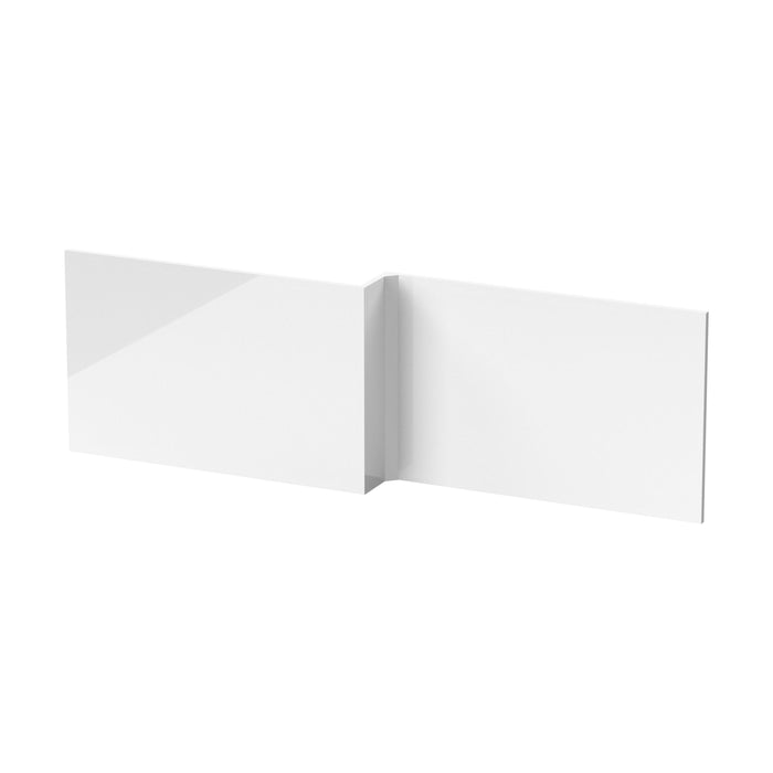 [BBPA135] Square L-Shaped Shower Bath Panel - Gloss White - Cutout