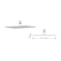 [BSSH072] Square LED Fixed Shower Head, 300mm - Chrome - Technical Drawing