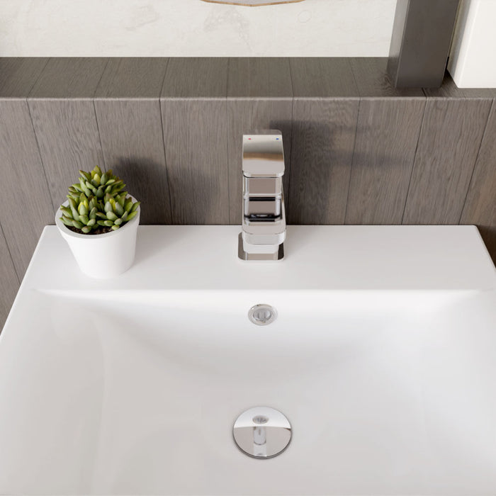 [BTEM315] Square Mini Mono Basin Mixer Tap & Push Button Waste - Chrome - Lifestyle 2