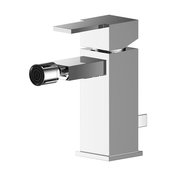 [BTRP306] Square Mono Bidet Mixer Tap and Pop Up Waste - Chrome - Cutout