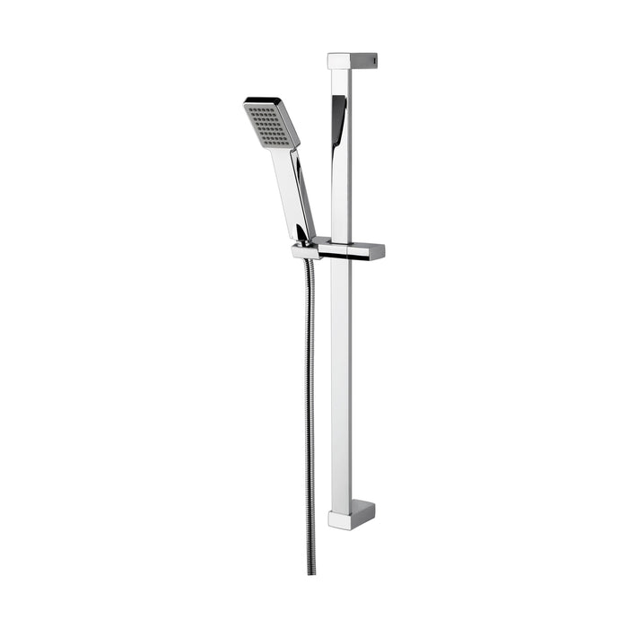 [BSSR059] Square Slide Rail Shower Kit with Single Function Head - Chrome - Cutout