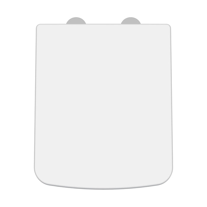 [BCOP198] Square Soft Close Toilet Seat with Top Fix Hinge, Choice of Cover Caps Finish - Cutout