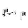 [BTEM317] Square Wall Mount 3 Tap Hole Basin Mixer Tap - Chrome - Cutout