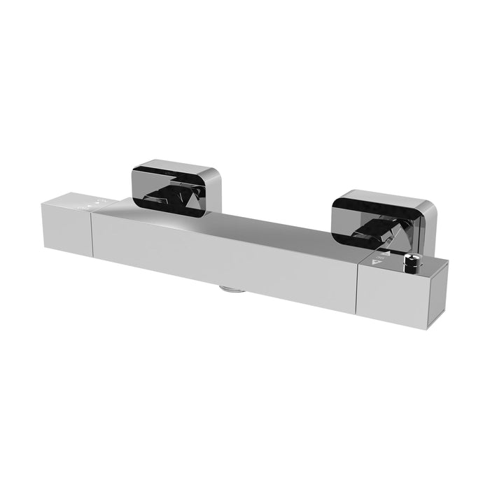[BBV025] Square Wall Mount Shower Thermostatic Bar Valve Tap (Kit Not Included) - Chrome - Balterley - Cutout