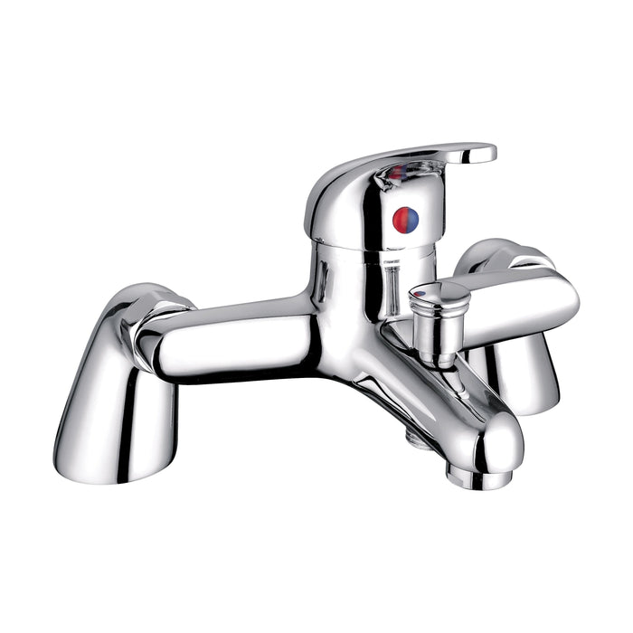[BTTT004] Standard Deck Mounted Single Lever Bath Shower Mixer Tap - Chrome - Cutout