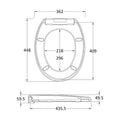 [BCTS008] Standard Round Top Fix Soft Close - White - Technical Drawing