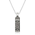 Sterling Silver Cevsen Pendant Necklace - Ornate Calligraphy Design