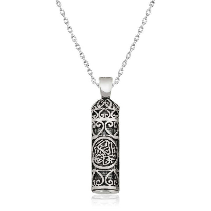 Sterling Silver Cevsen Pendant Necklace - Ornate Calligraphy Design