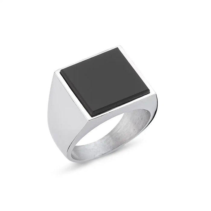 Sterling Silver Onyx Ring - Bold Gemstone Statement