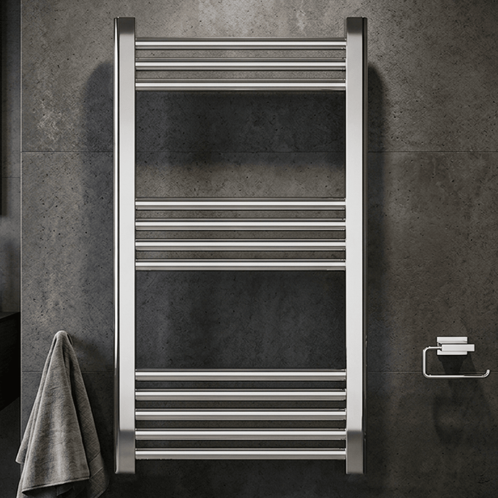 [BH408N] Straight Heated Heated Towel Rail Radiator, 337W, 400 x 700mm, Matt Black - Silo