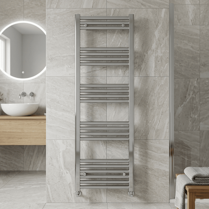 [BH414N] Straight Heated Heated Towel Rail Radiator, 337W, 400 x 700mm, Matt Black - Silo