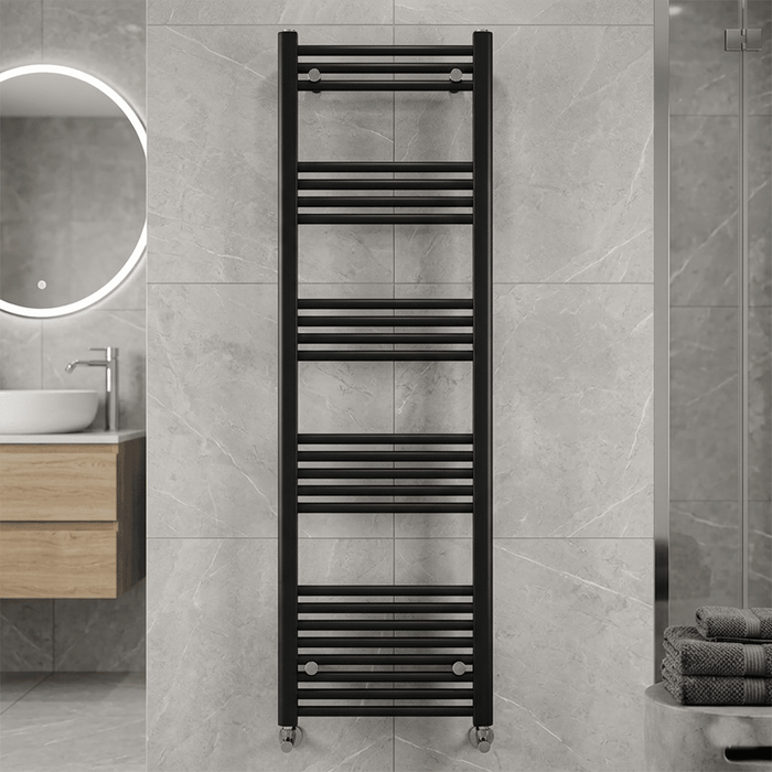 [BH416MB] Straight Heated Heated Towel Rail Radiator, 337W, 400 x 700mm, Matt Black - Silo