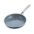Gray ceramic 8-inch frypan with a metal handle.