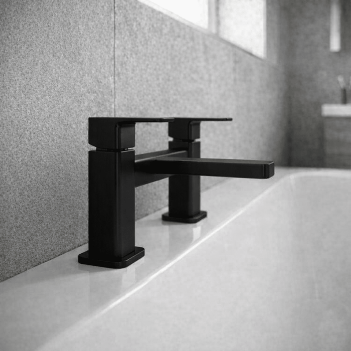[BTEM403] Swinscoe Dual Lever Square Deck Mounted Bath Filler Tap – Choice of Finish - Silo