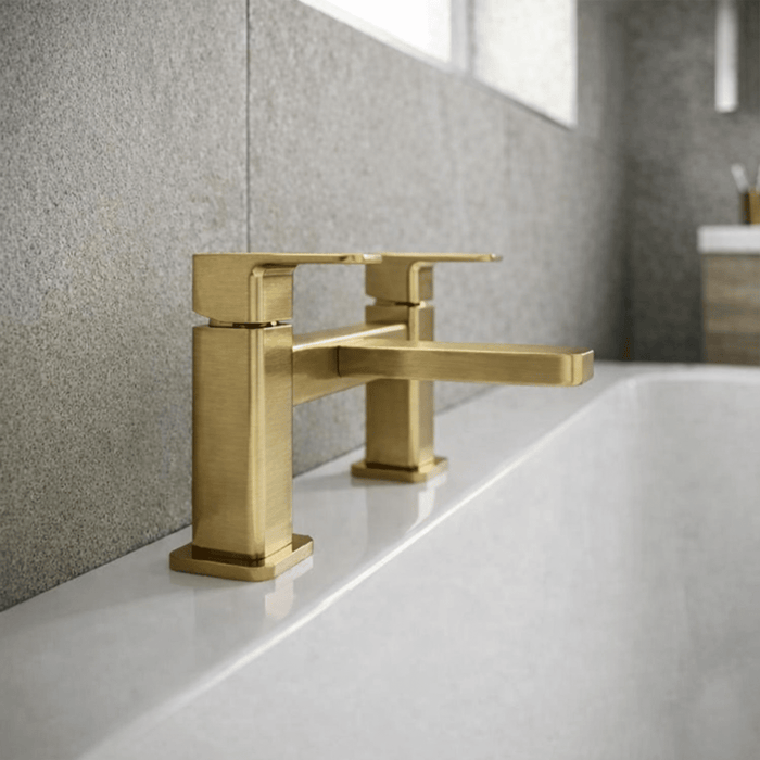 [BTEM803] Swinscoe Dual Lever Square Deck Mounted Bath Filler Tap – Choice of Finish - Silo