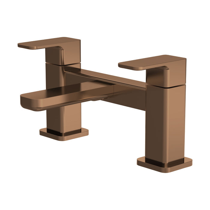 [BTEM1503] Swinscoe Dual Lever Square Deck Mounted Bath Filler Tap – Choice of Finish - Cutout
