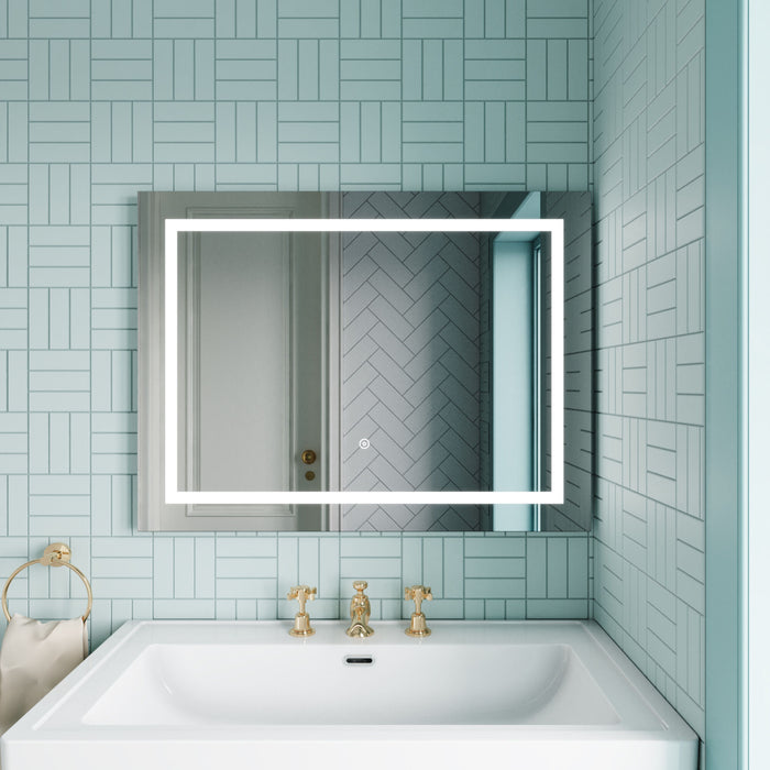 [BMLD506] Talke Rectangular Landscape LED Illuminated Touch Sensor Mirror with Demister, 800 x 500mm - Lifestyle 1