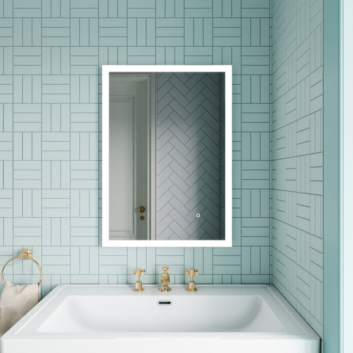 [BMAM602] Talke Rectangular LED Illuminated Touch Sensor Minimalist Mirror with Demister, 700 x 500mm - Lifestyle 1