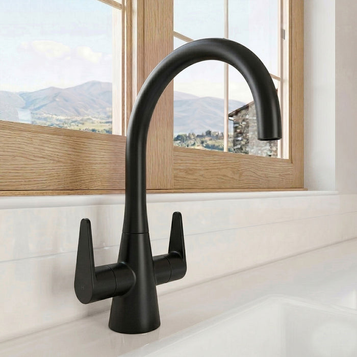 [BKTS405DL] Tatenhill Kitchen Mono Sink Mixer Tap - Single or Dual Lever, Choice of Colour - Silo