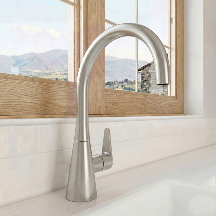 [BKTS605SL] Tatenhill Kitchen Mono Sink Mixer Tap - Single or Dual Lever, Choice of Colour - Silo