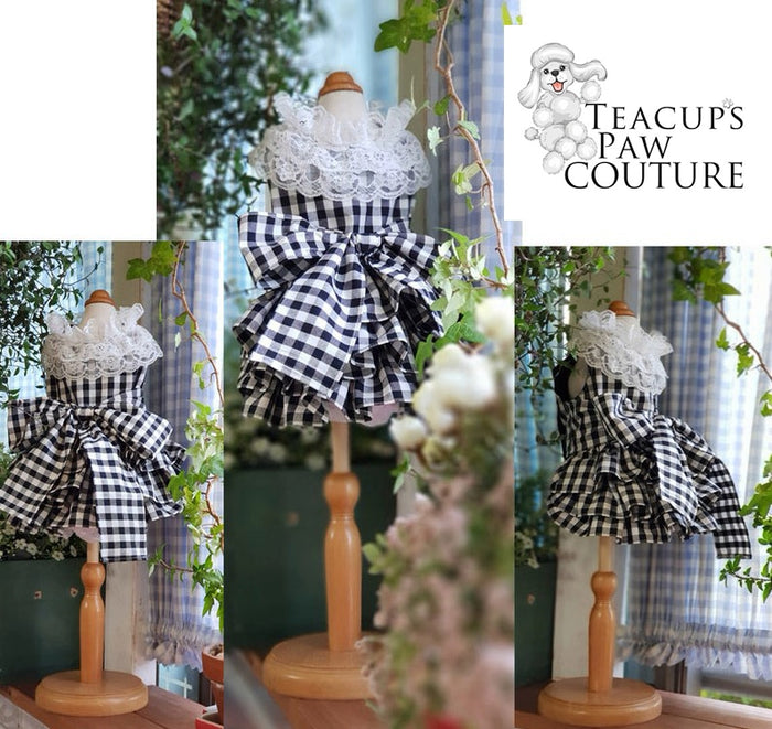 The Gingham & Lace Dog Dress