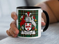 Thompson Irish National Tartan mug with family crest emblem