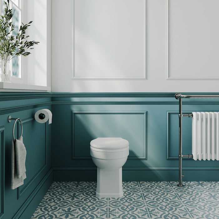 [BCHA806] Traditional Back to Wall Toilet Pan, Classic White Ceramic WC with Timeless Bathroom Design by Balterley - Lifestyle 1